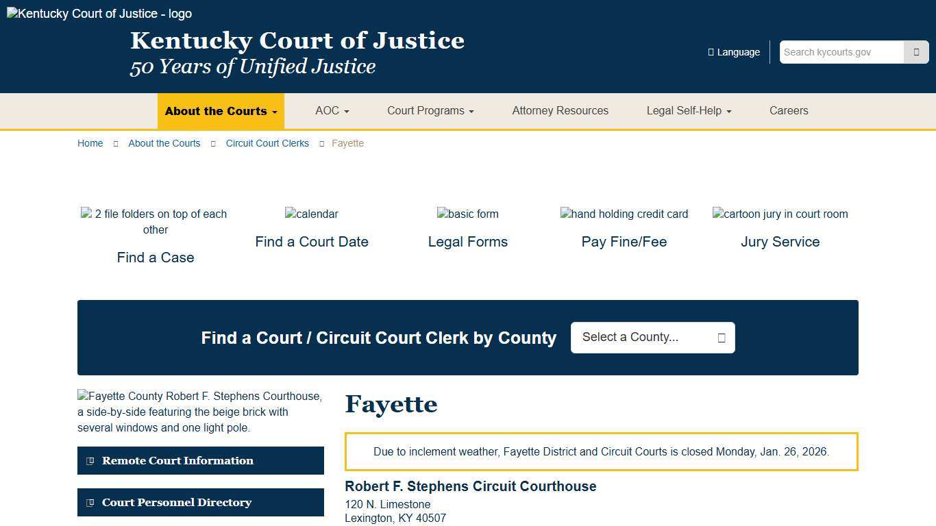 Fayette - Kentucky Court of Justice